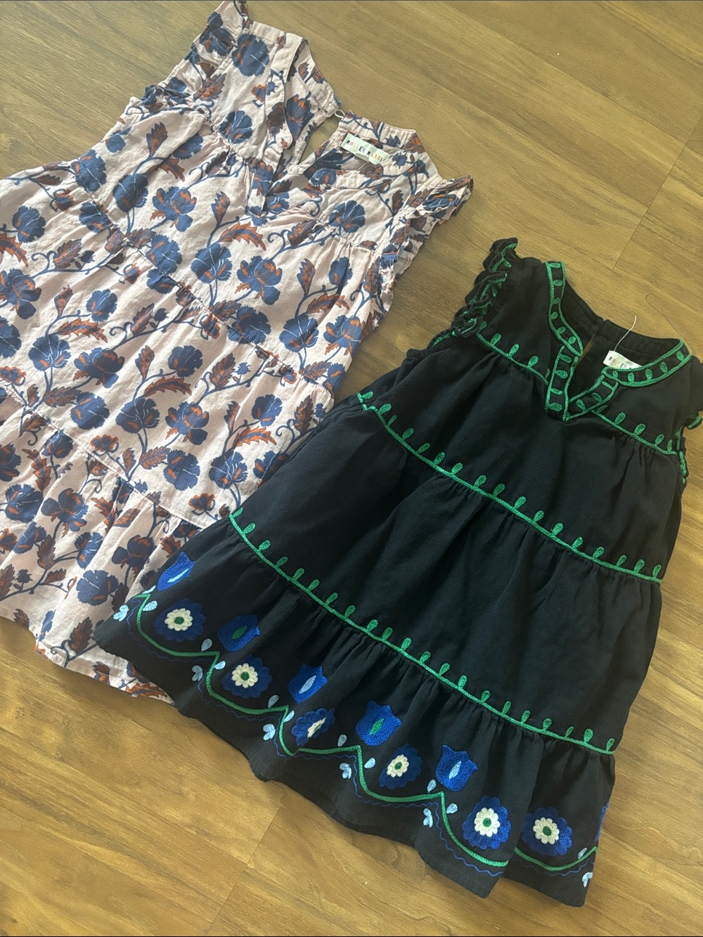 Roller Rabbit Bundle of TWO Kids Girls Dresses Tiered A Line Floral Size 6